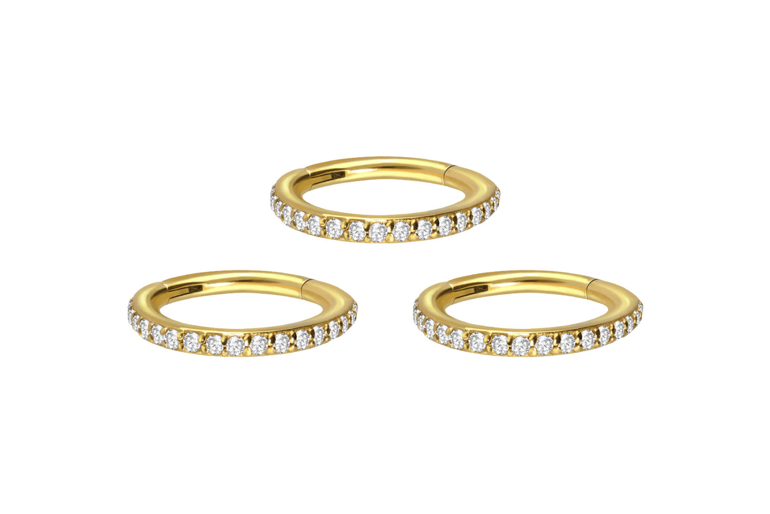 SET Chirurgenstahl Segmentring Clicker Piercing EINGEFASSTE KRISTALLE ++Neues Design++